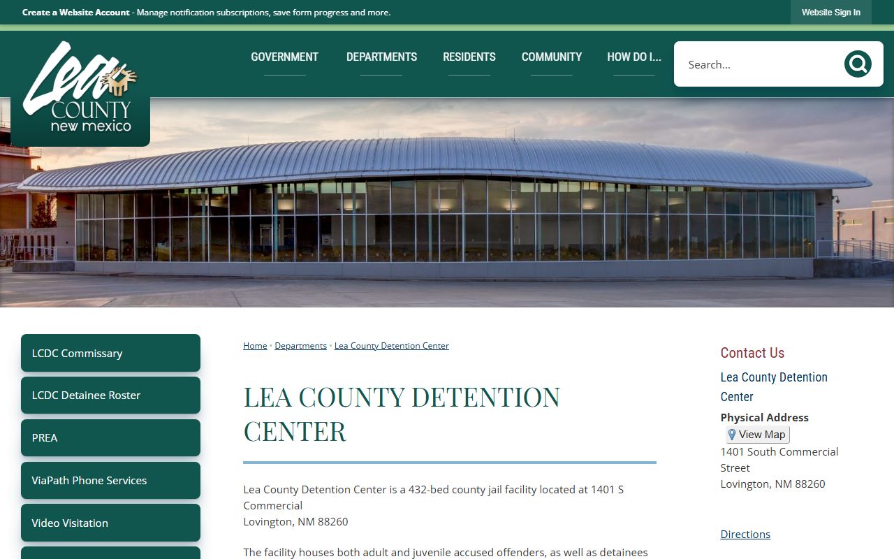 Lea County Detention Center inmate lookup and Harding County detainee housing information